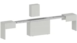 Banc Yutu, Siège pour table à manger, Banc simple extensible, 290x25h45 cm, Blanc