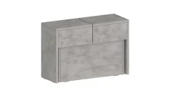 Banc Yutu, Siège pour table à manger, Banc simple extensible, 290x25h45 cm, Gris