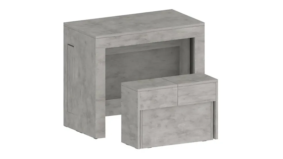 Banc Yutu, Siège pour table à manger, Banc simple extensible, 290x25h45 cm, Gris