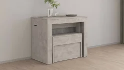 Banc Yutu, Siège pour table à manger, Banc simple extensible, 290x25h45 cm, Gris