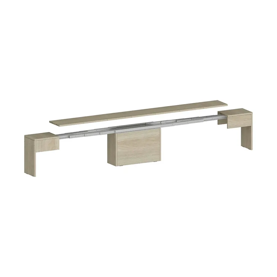 Banc Yutu, Siège pour table à manger, Banc simple extensible, 290x25h45 cm, Olmo