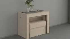 Banc Yutu, Siège pour table à manger, Banc simple extensible, 290x25h45 cm, Olmo