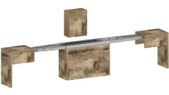 Banc Yutu, Siège pour table à manger, Banc simple extensible, 290x25h45 cm, Érable
