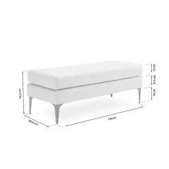 Banc/bout de lit MAX tissu gris clair