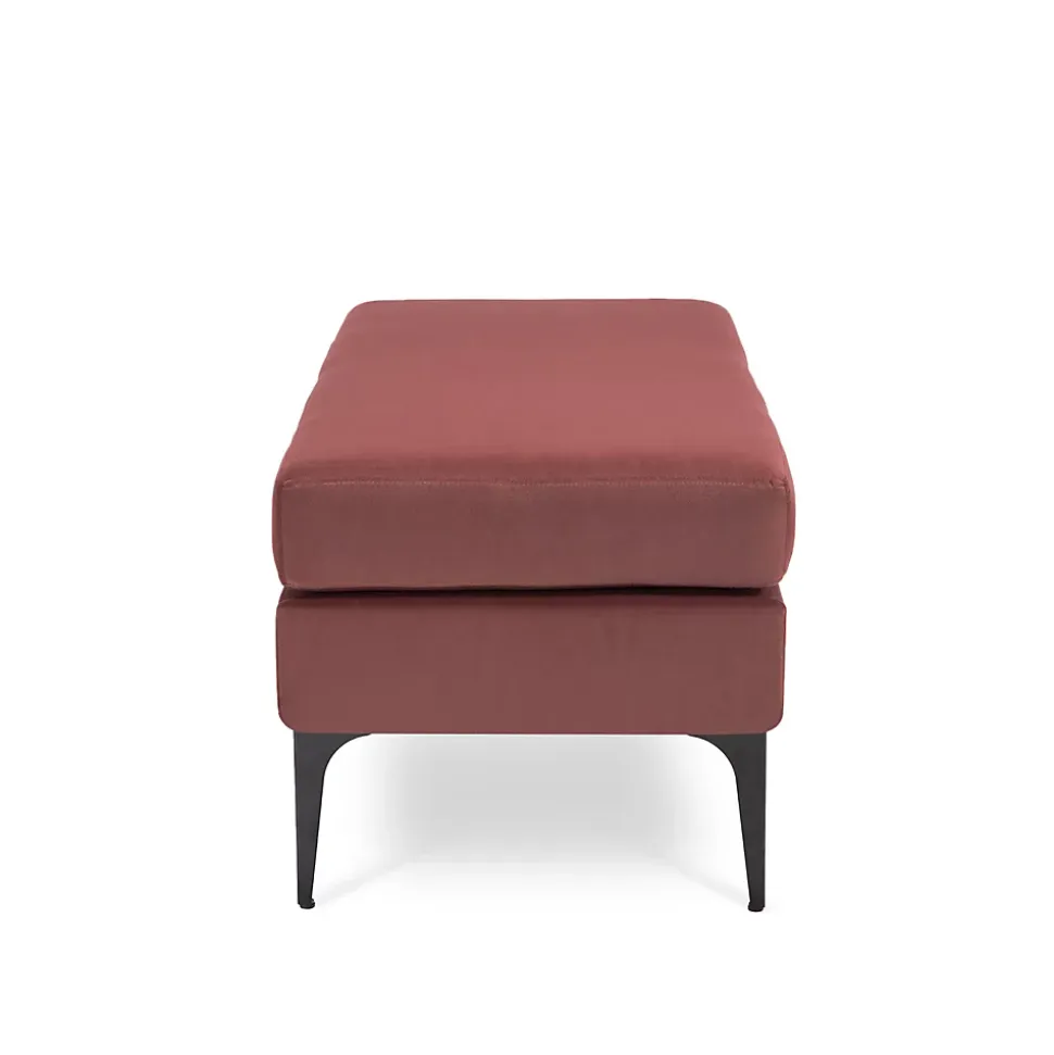 Banc/bout de lit MAX velours vieux rose