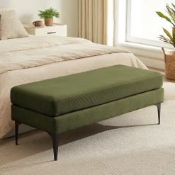 Banc/bout de lit MAX velours côtelé kaki