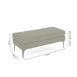 Banc/bout de lit MAX velours côtelé kaki