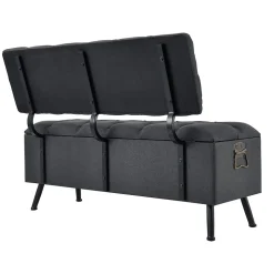 Banquette de rangement Malmohus siège rabattable gris foncé en.casa