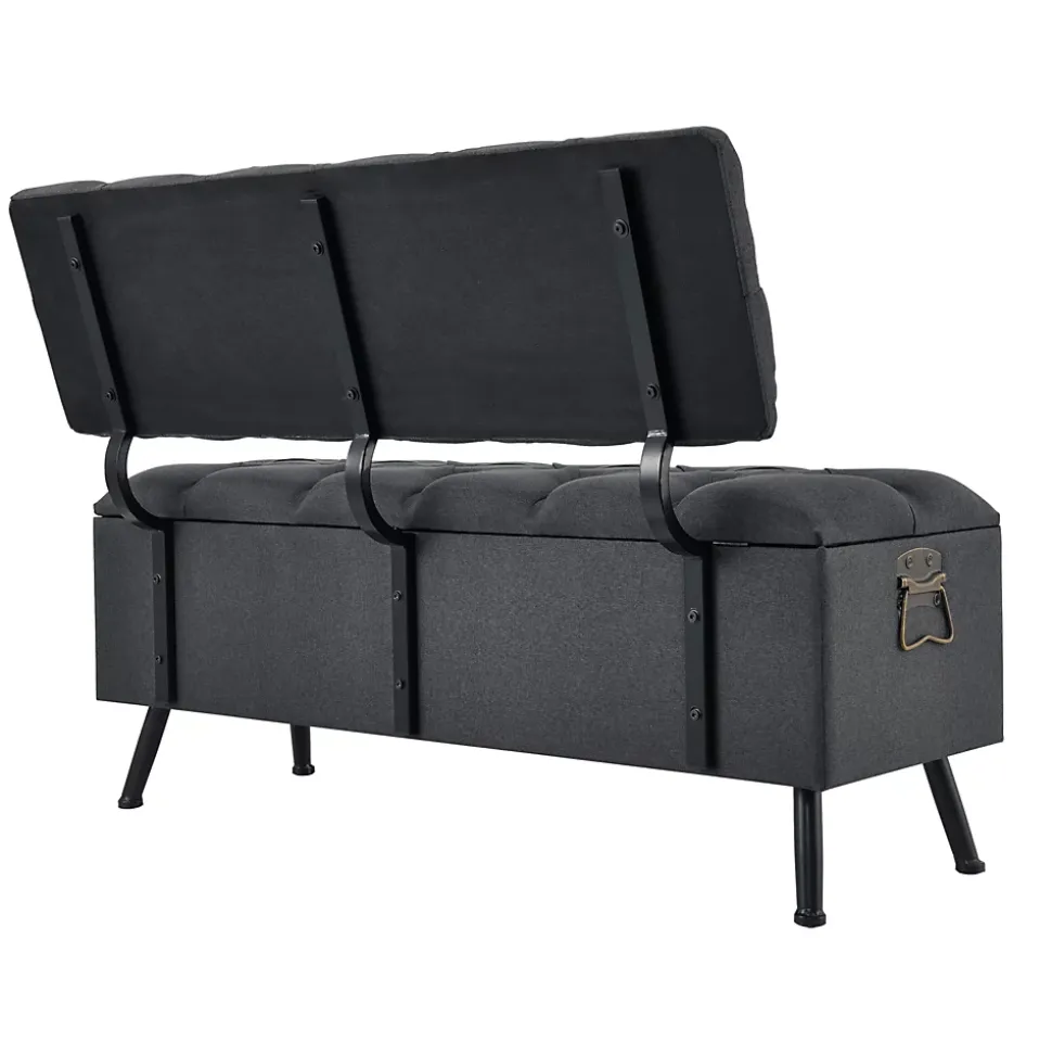 Banquette de rangement Malmohus siège rabattable gris foncé en.casa