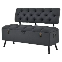 Banquette de rangement Malmohus siège rabattable gris foncé en.casa