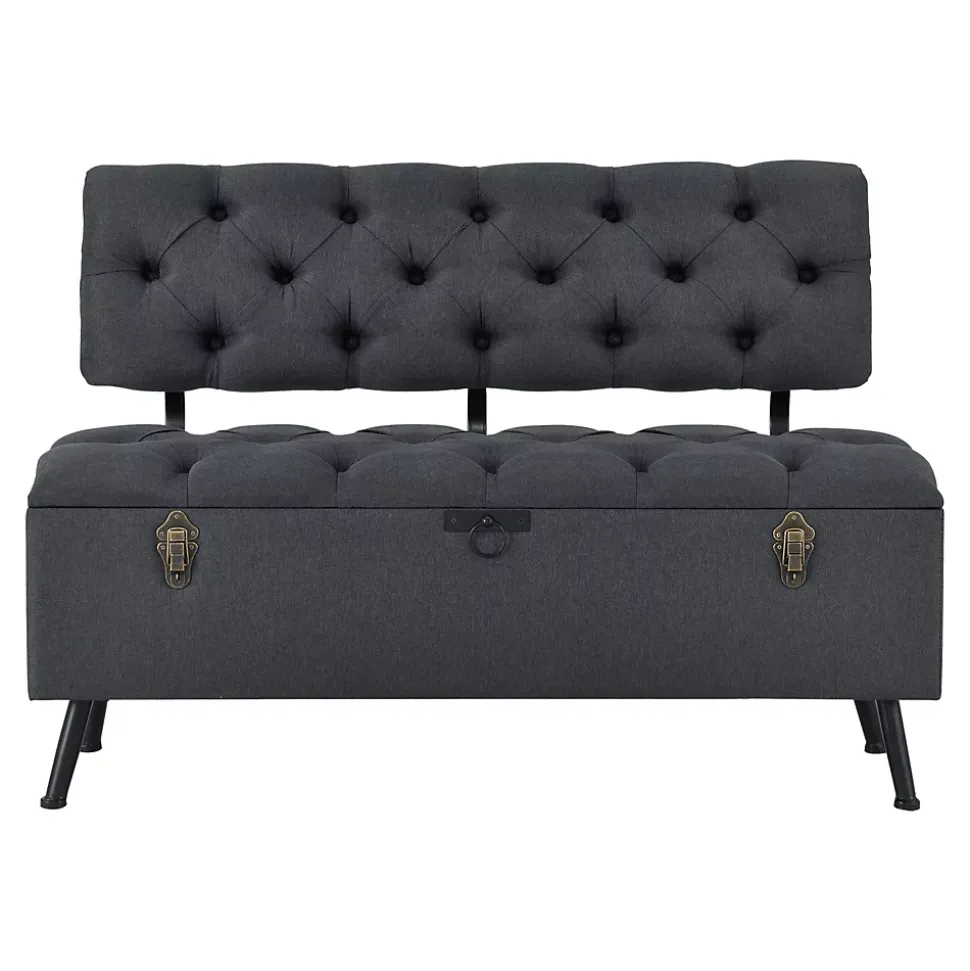 Banquette de rangement Malmohus siège rabattable gris foncé en.casa