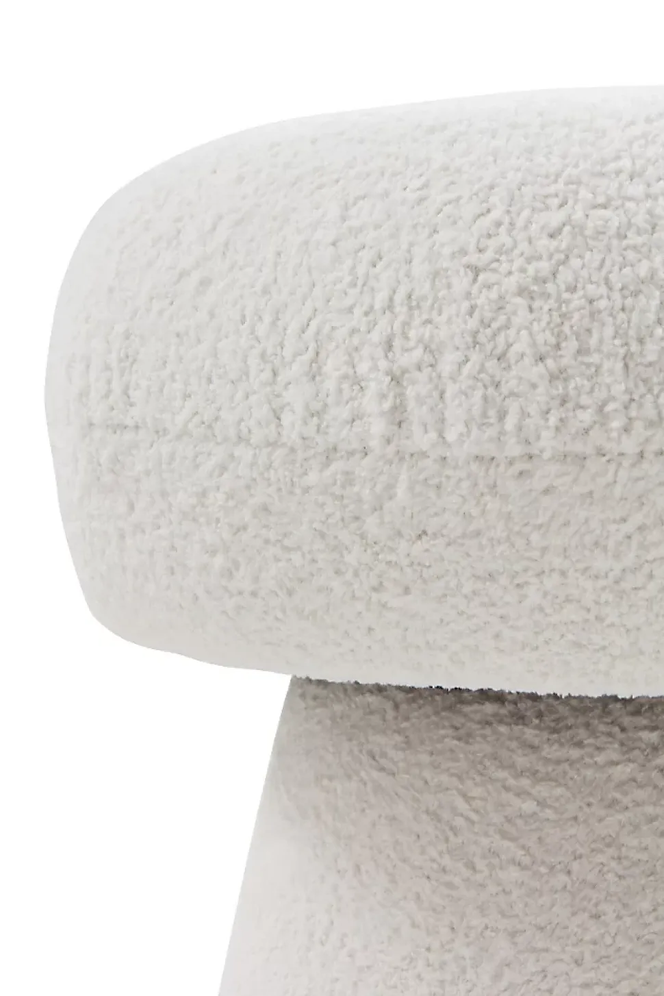 Banquette tapissée avec structure et pieds en boucle blanche