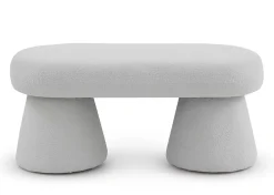 Banquette tapissée avec structure et pieds en boucle blanche