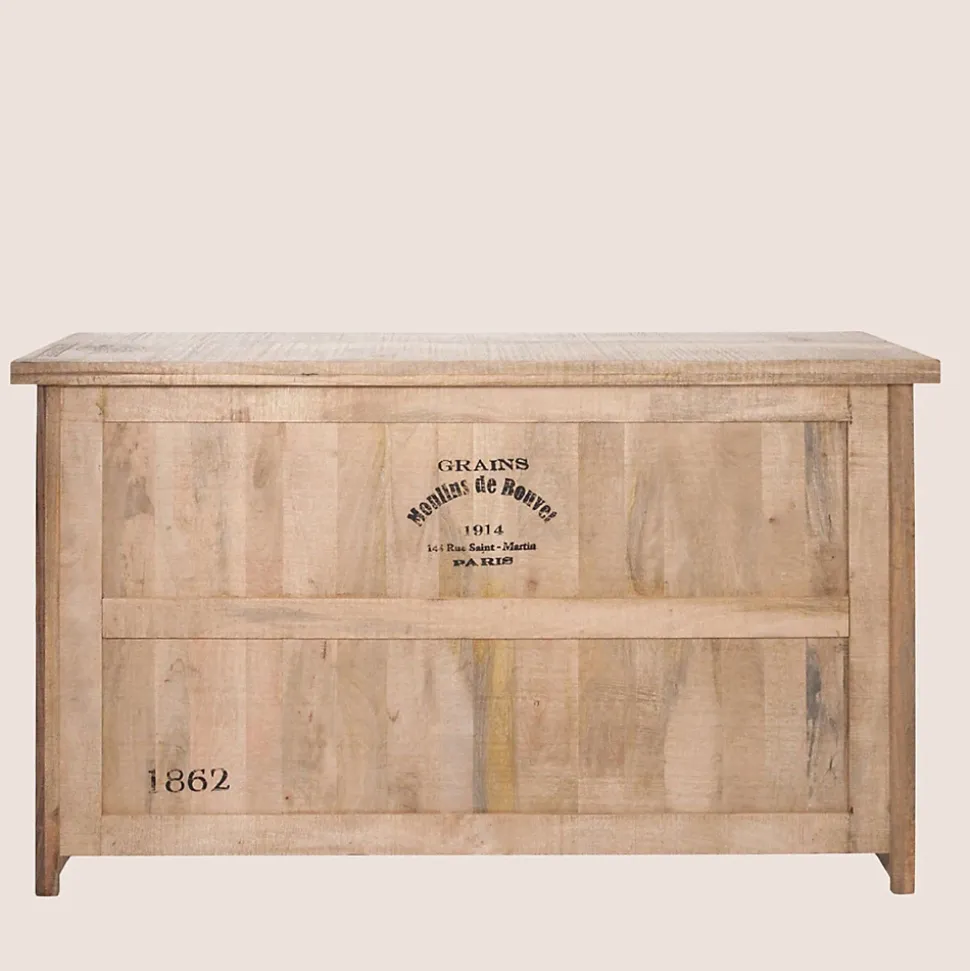 Bar en bois clair 3 tiroirs 2 tablettes - CASIMIR