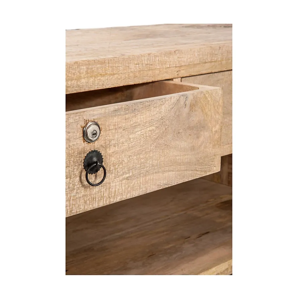 Bar en bois clair 3 tiroirs 2 tablettes - CASIMIR