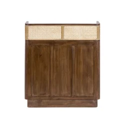 Bar en bois de manguier et cannage Remick