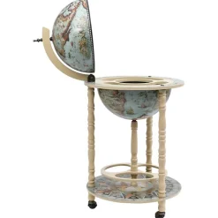 Bar sous forme de globe - VIDAXL - Armoire à vin - Bois solide - Bleu et Blanc - Mobilité facile