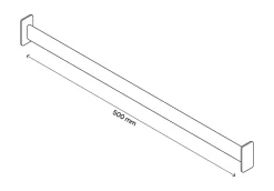 Barre de penderie en acier gris GoodHome Atomia 50 cm