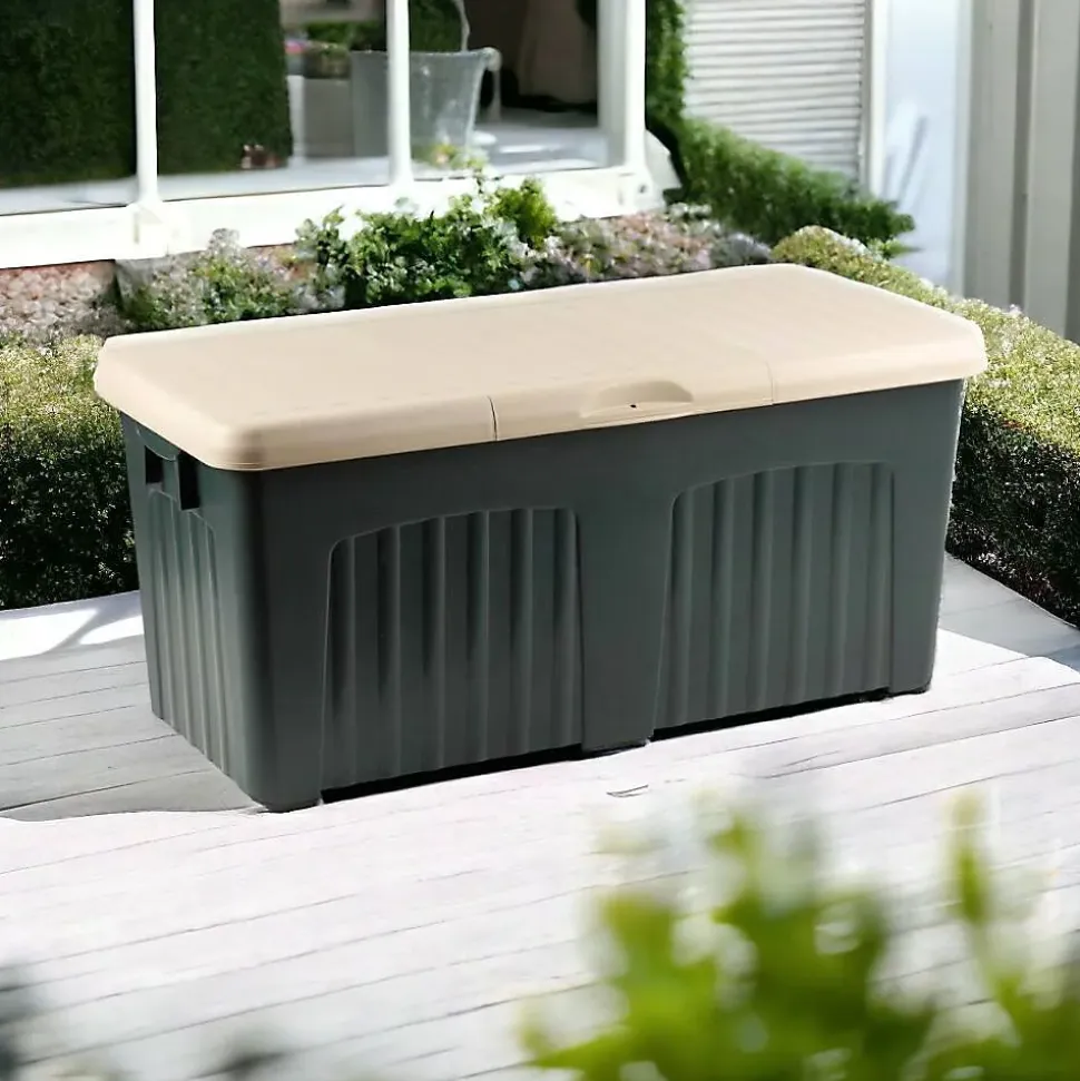 Baule Asco, Conteneur de rangement polyvalent, Coffre moderne, 100% Made in Italy, 125x57h56 cm, Gris