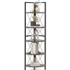 Biblioque Étagère Angle à 5 Niveaux Etagère de Rangement 160cm Cadre en Métal Kits Anti basculement Gris