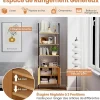 Bibliotheque avec 4 Niveaux d'Étagères Ouvertes en Bois,avec Cadre Métallique et Armoire 2 Niveaux, pour Salon, Chambre, Cuisine