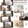 Bibliotheque, Etagere de Rangement en Forme S Style Industriel Meuble de Rangement Polyvalent en Bois-5 Etageres,Marron