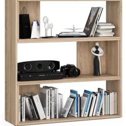 Bibliotheque mobile TWIST Chêne Sonoma 173,6 cm façade Chêne Sonoma 3 étagères 173,6x30x109,3 cm