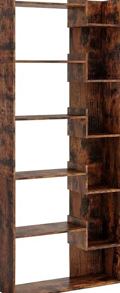 Bibliotheque pour Salon en Bois à 6 Niveaux, Bibliothèque Meuble de Rangement Haut avec Kit Anti-basculement