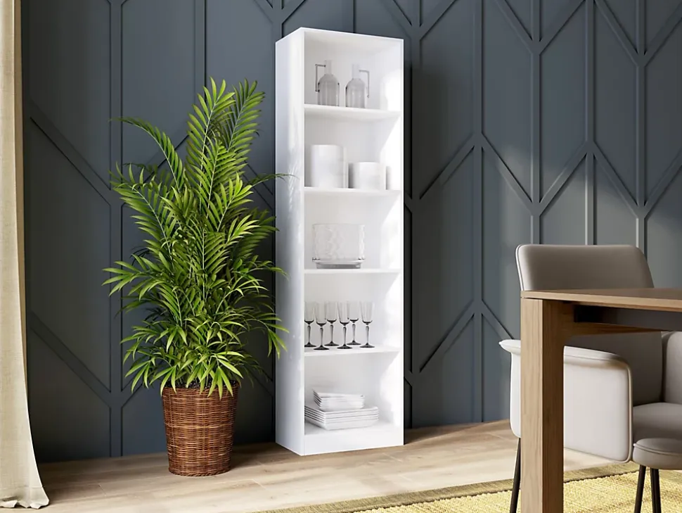 Bibliotheque style scandinave salon - 50x30x181 - 5 tablettes - etagere à livres-KAFFI