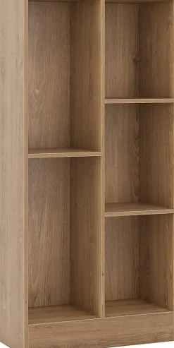 Bibliothèque à 5 Cubes Ouverts 50 x 24 x 104 cm avec Dispositif Anti-basculement Naturel