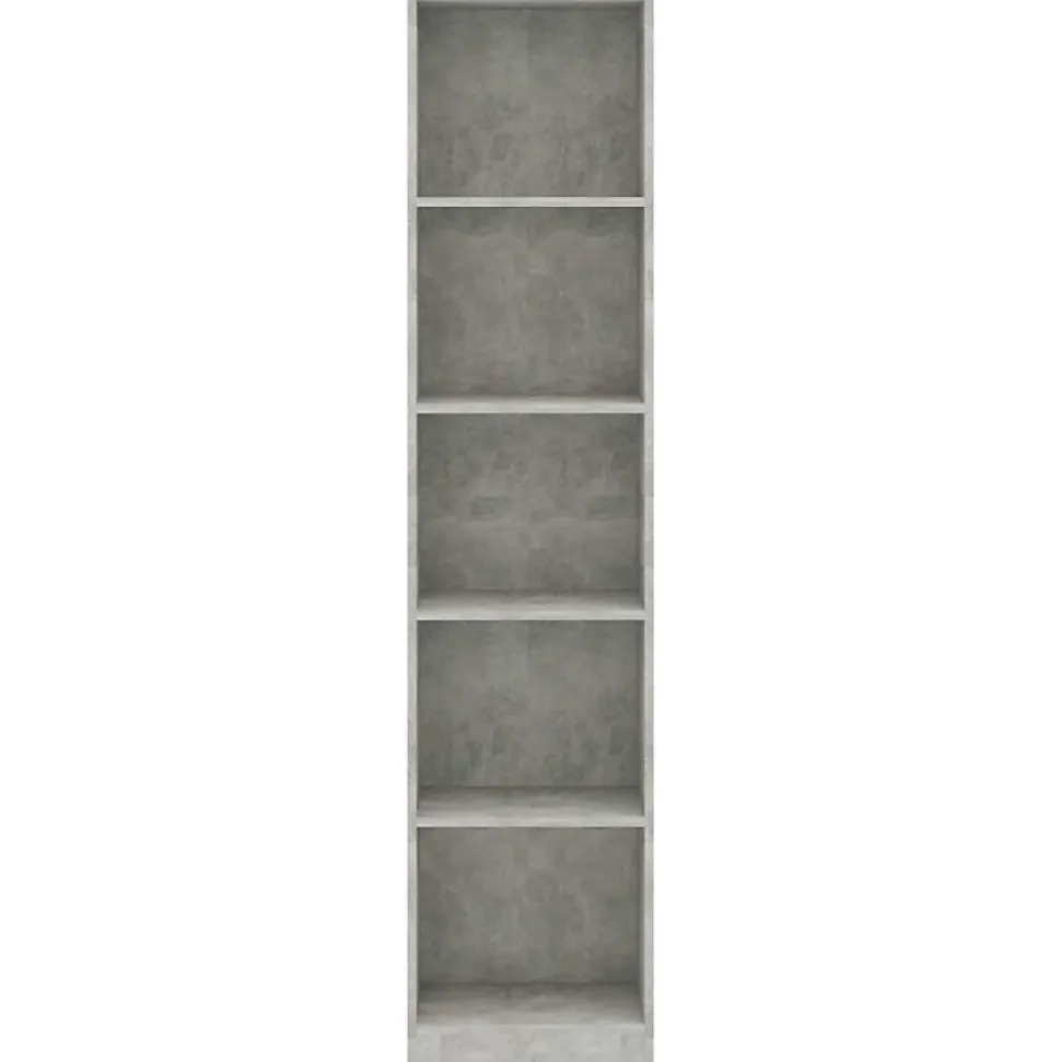 Bibliothèque à 5 niveaux Gris béton 40x24x175cm Bois ingénierie vidaXL