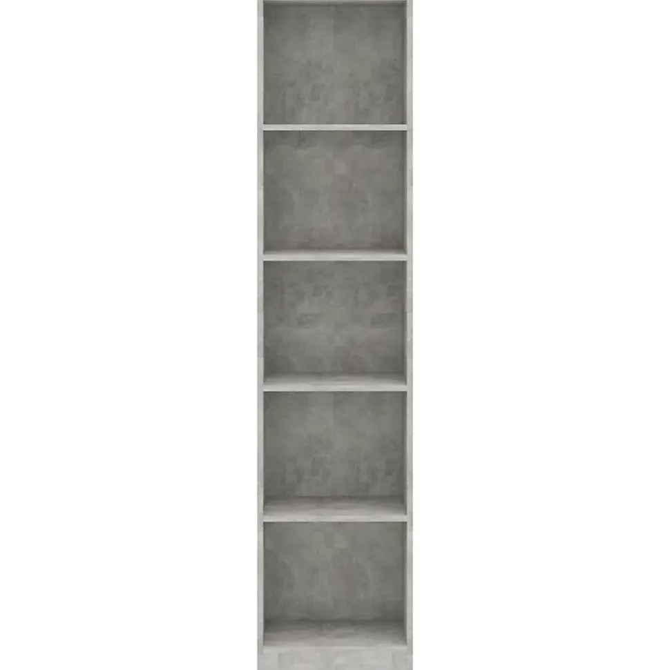Bibliothèque à 5 niveaux Gris béton 40x24x175cm Bois ingénierie vidaXL