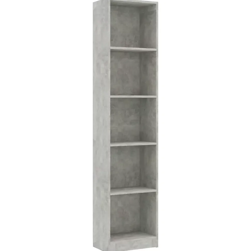 Bibliothèque à 5 niveaux Gris béton 40x24x175cm Bois ingénierie vidaXL