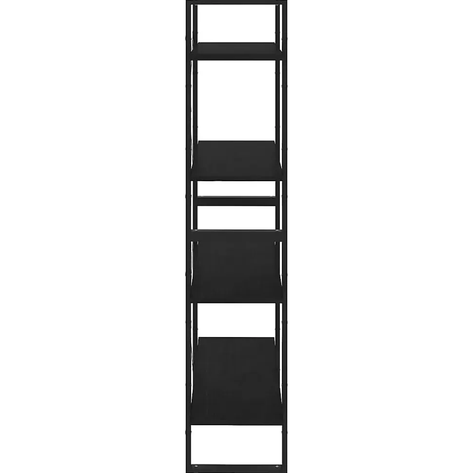 Bibliothèque à 4 niveaux Noir 80x30x140 cm Bois de pin massif vidaXL