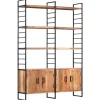 Bibliothèque à 4 niveaux 124x30x180 cm Bois d'acacia massif vidaXL
