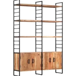Bibliothèque à 4 niveaux 124x30x180 cm Bois d'acacia massif vidaXL