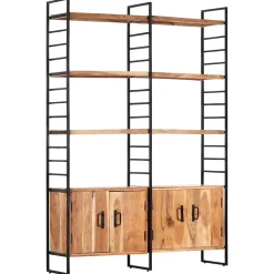 Bibliothèque à 4 niveaux 124x30x180 cm Bois d'acacia massif vidaXL