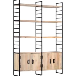 Bibliothèque à 4 niveaux 124x30x180 cm Bois de manguier massif vidaXL