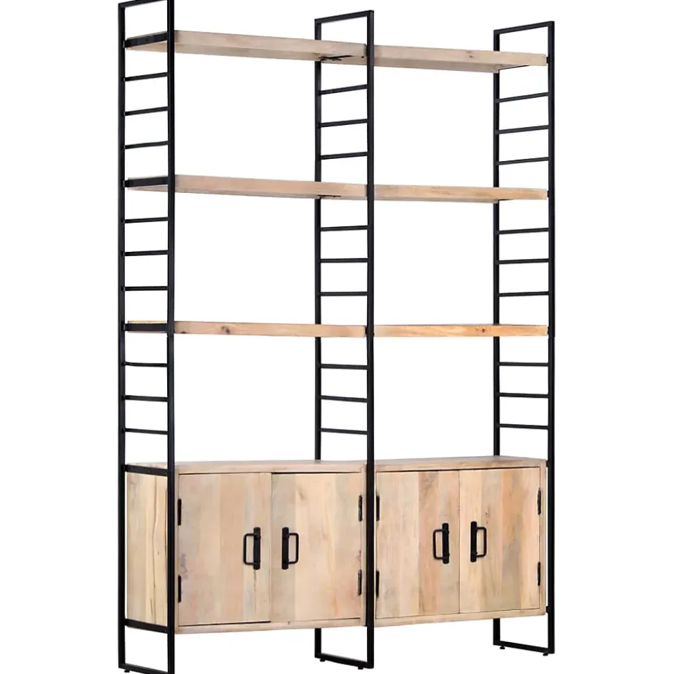 Bibliothèque à 4 niveaux 124x30x180 cm Bois de manguier massif vidaXL
