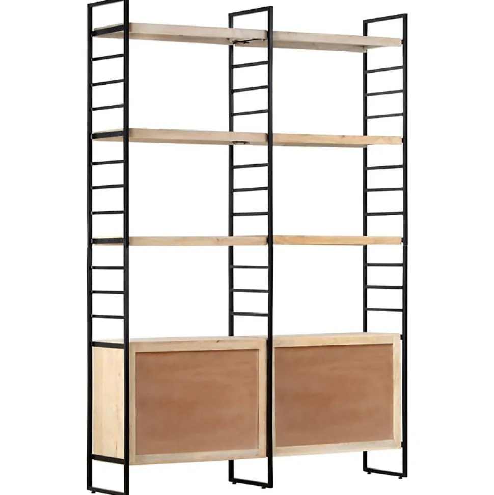 Bibliothèque à 4 niveaux 124x30x180 cm Bois de manguier massif vidaXL