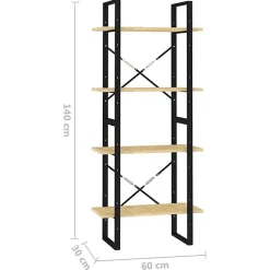 Bibliothèque à 4 niveaux 60x30x140 cm Bois de pin massif vidaXL