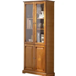 Bibliothèque - ACTUAL DIFFUSION - 4 Portes Merisier - 6 Niches - 5 Tablettes - Style Louis Philippe