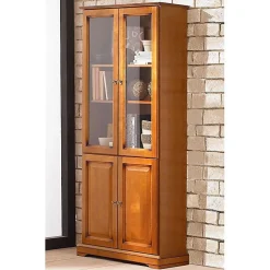 Bibliothèque - ACTUAL DIFFUSION - 4 Portes Merisier - 6 Niches - 5 Tablettes - Style Louis Philippe