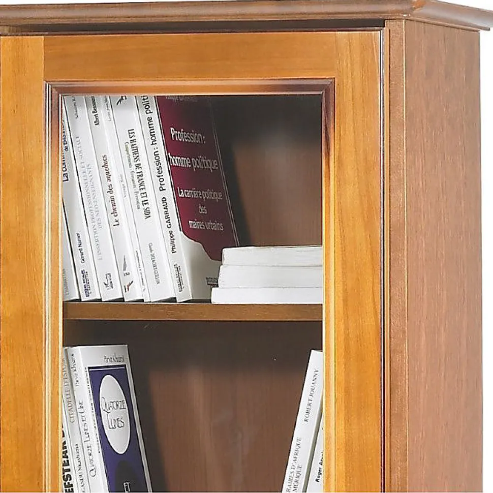 Bibliothèque - ACTUAL DIFFUSION - 4 Portes Merisier - 6 Niches - 5 Tablettes - Style Louis Philippe