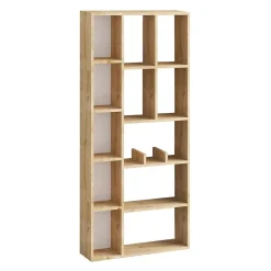 Bibliothèque 12 niches décor chêne saphir H170 cm - DEMIOS