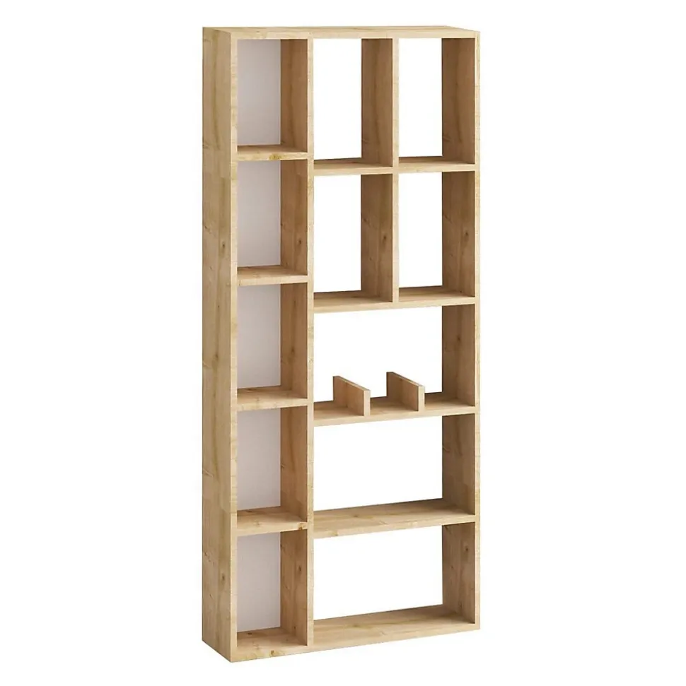 Bibliothèque 12 niches décor chêne saphir H170 cm - DEMIOS