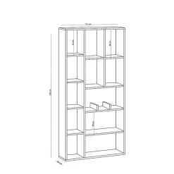 Bibliothèque 12 niches décor chêne saphir H170 cm - DEMIOS