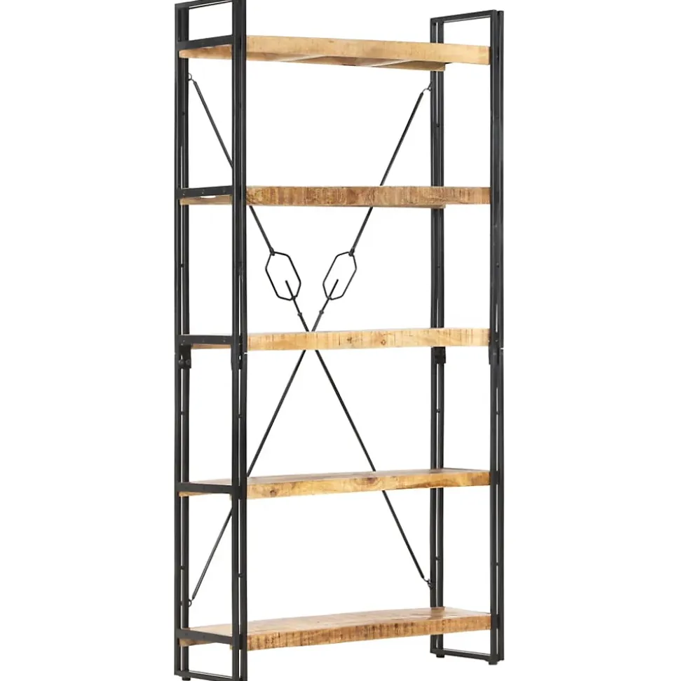 Bibliothèque 5 niveaux 90x30x180 cm Bois solide de manguier vidaXL