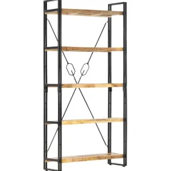 Bibliothèque 5 niveaux 90x30x180 cm Bois solide de manguier vidaXL