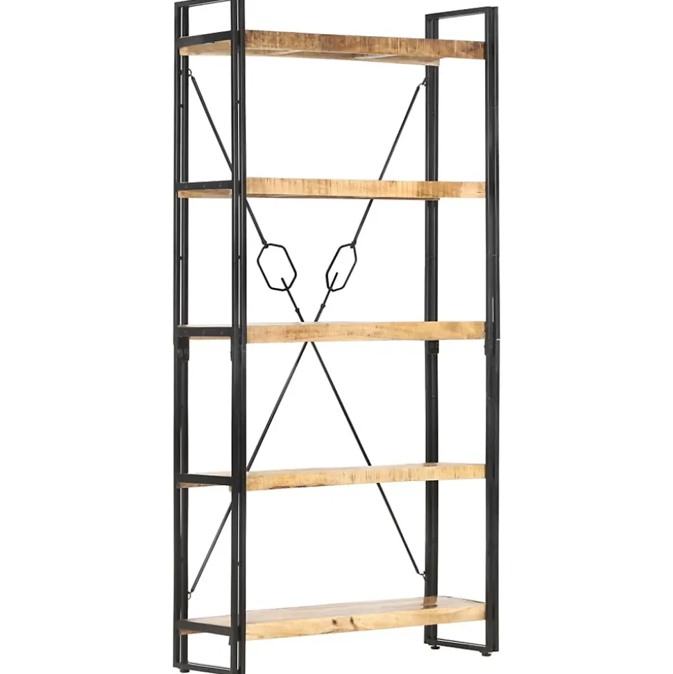 Bibliothèque 5 niveaux 90x30x180 cm Bois solide de manguier vidaXL